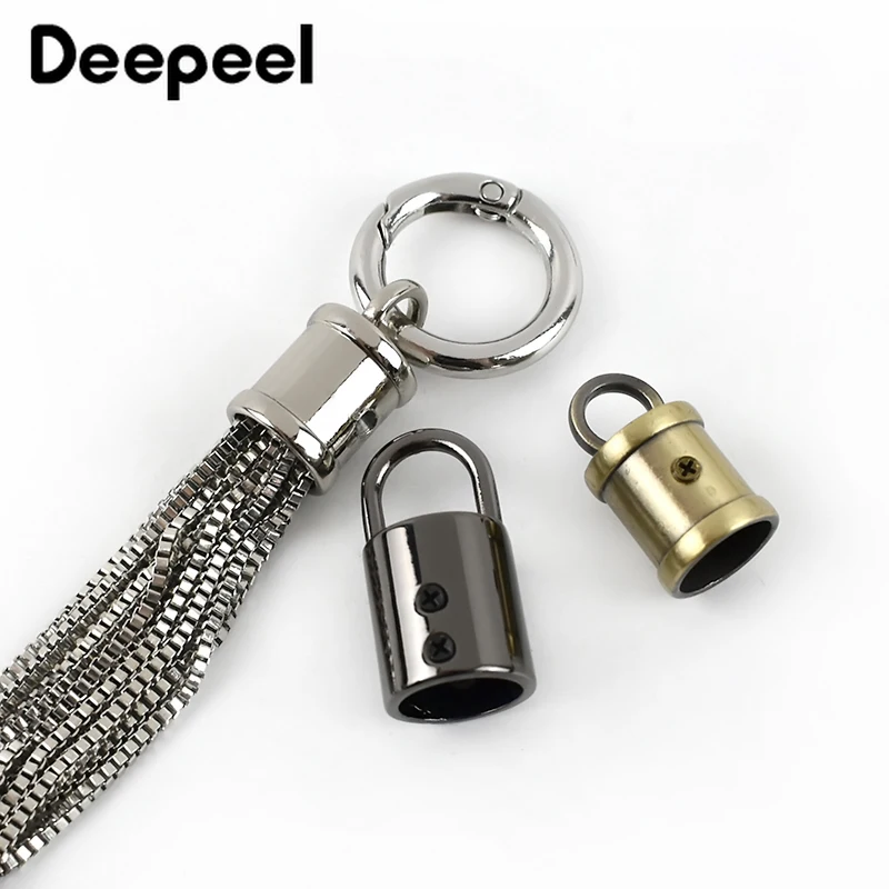 10Pcs Bag Metal Buckles Handbag Strap Lether Rope Cord Lock Tassel Fringe Cap Clasp Connector Hanger Stopper Accessories