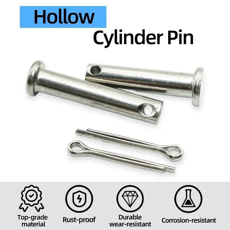 10/20/40pcs M4 Shaft Cotter Pin Set Stainless Steel with Hole Dowel Pin Flat Head Cylindrical Pin Plug Positioning