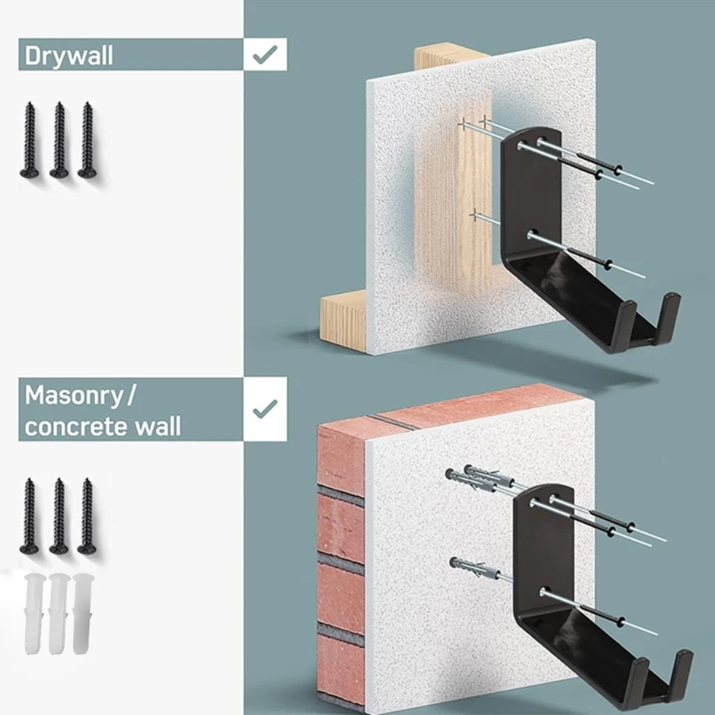 Versátil Rack gancho parede para pedais Fácil instalar suporte parede, perfeito para salas estar quartos