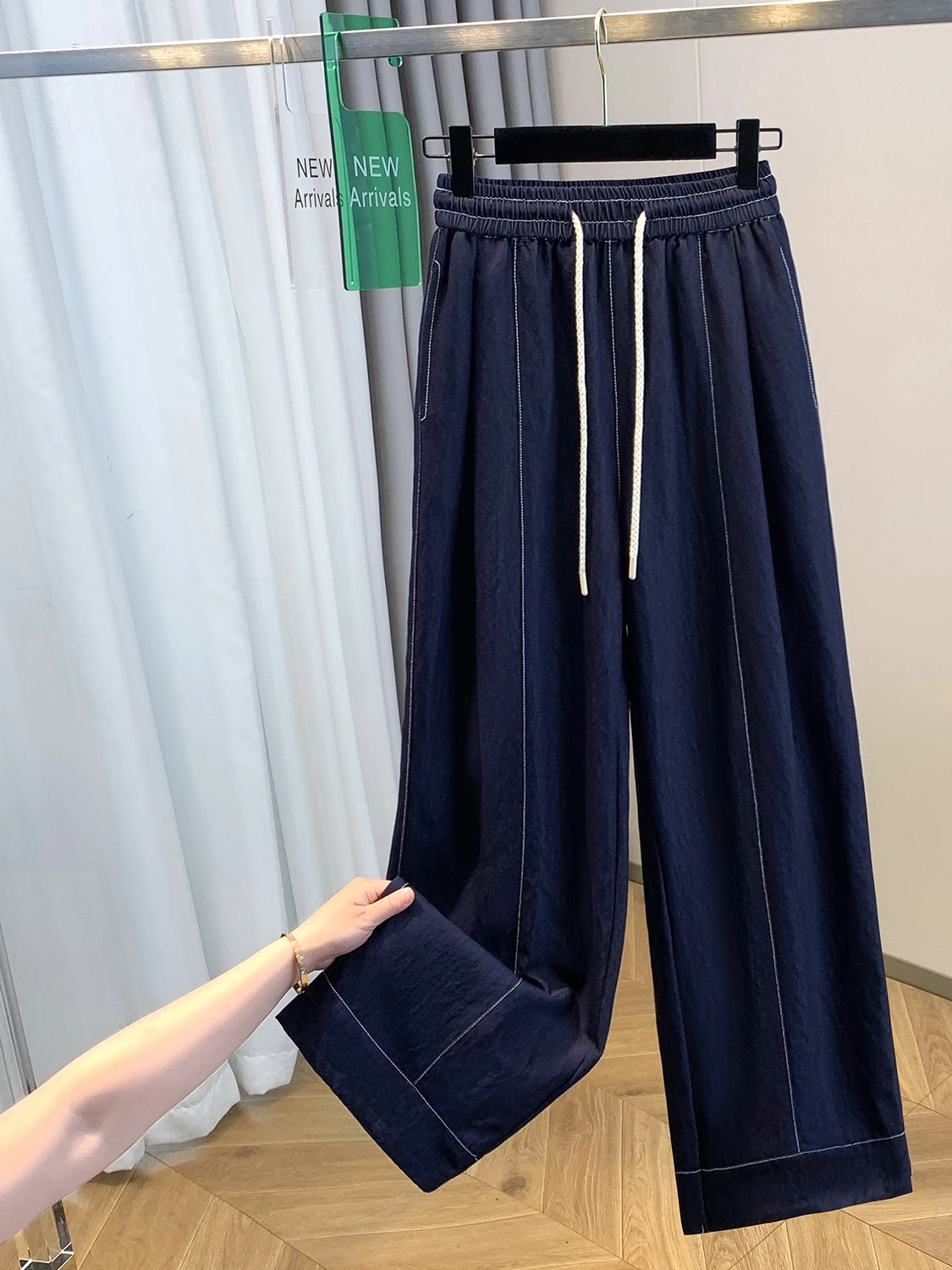 

Повседневные женские джинсы с высокой талией и широкими штанинами, больших размеров, с эластичным поясом, прямого кроя, свободные, универсальные брюки