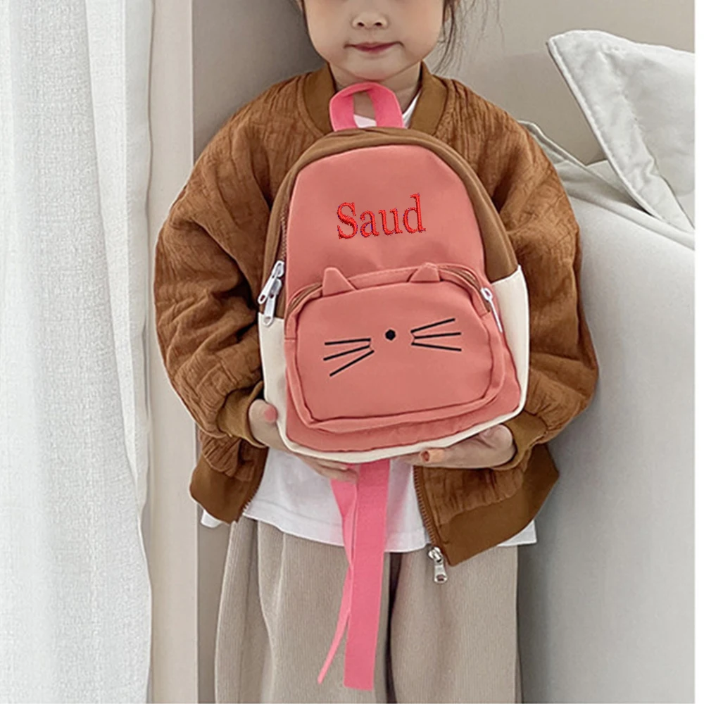 Embroidered Name Cartoon Cute Children's Backpack Personalized Kindergarten Backpack Little Girl Outing Snack Gift Bag With Name