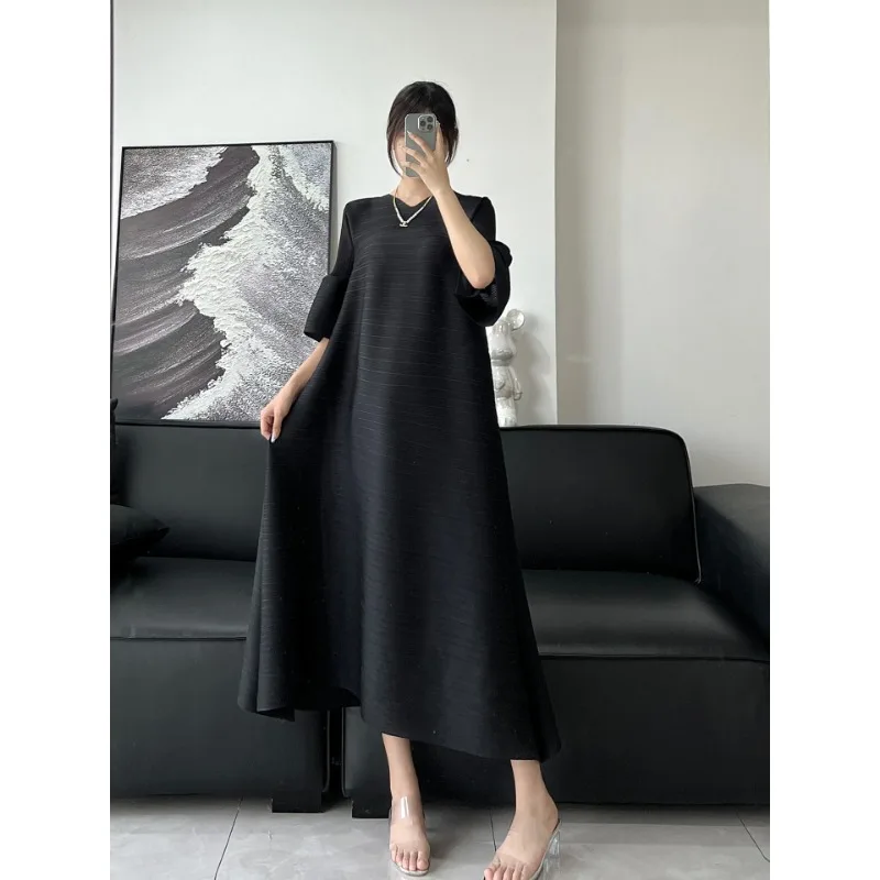 Spring/Summer Dress Loose Flare Sleeves Solid 2024 New Commuter Original Holiday Style Dress