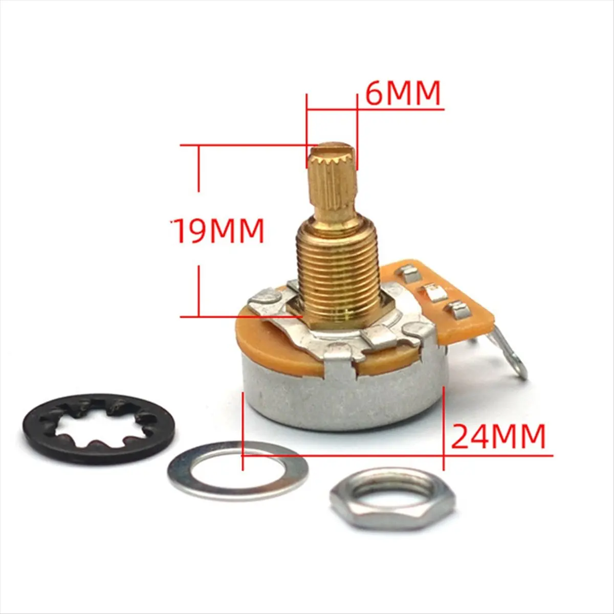 

IN-A574U!Guitar Potentiometer Pre-Wired Harness Kit with Individual Switches Audio Output Jack 500K Pot for Type Guitars