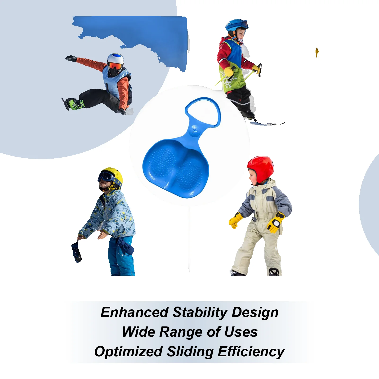 Snow Sled Beach Sliding Supplies Snow Slider With Handle For Family Kids Adults Teens Visitors School Vacation Backyard Resort