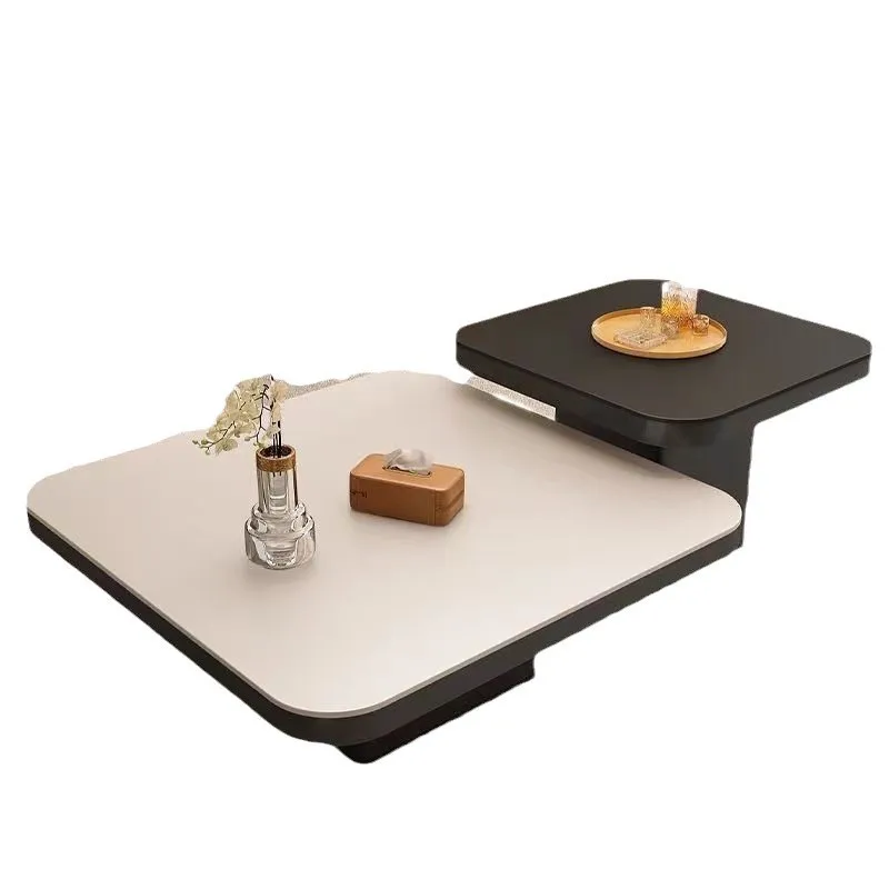 

Living room Italian light luxury rock square modern small apartment coffee table household black minimalist combination