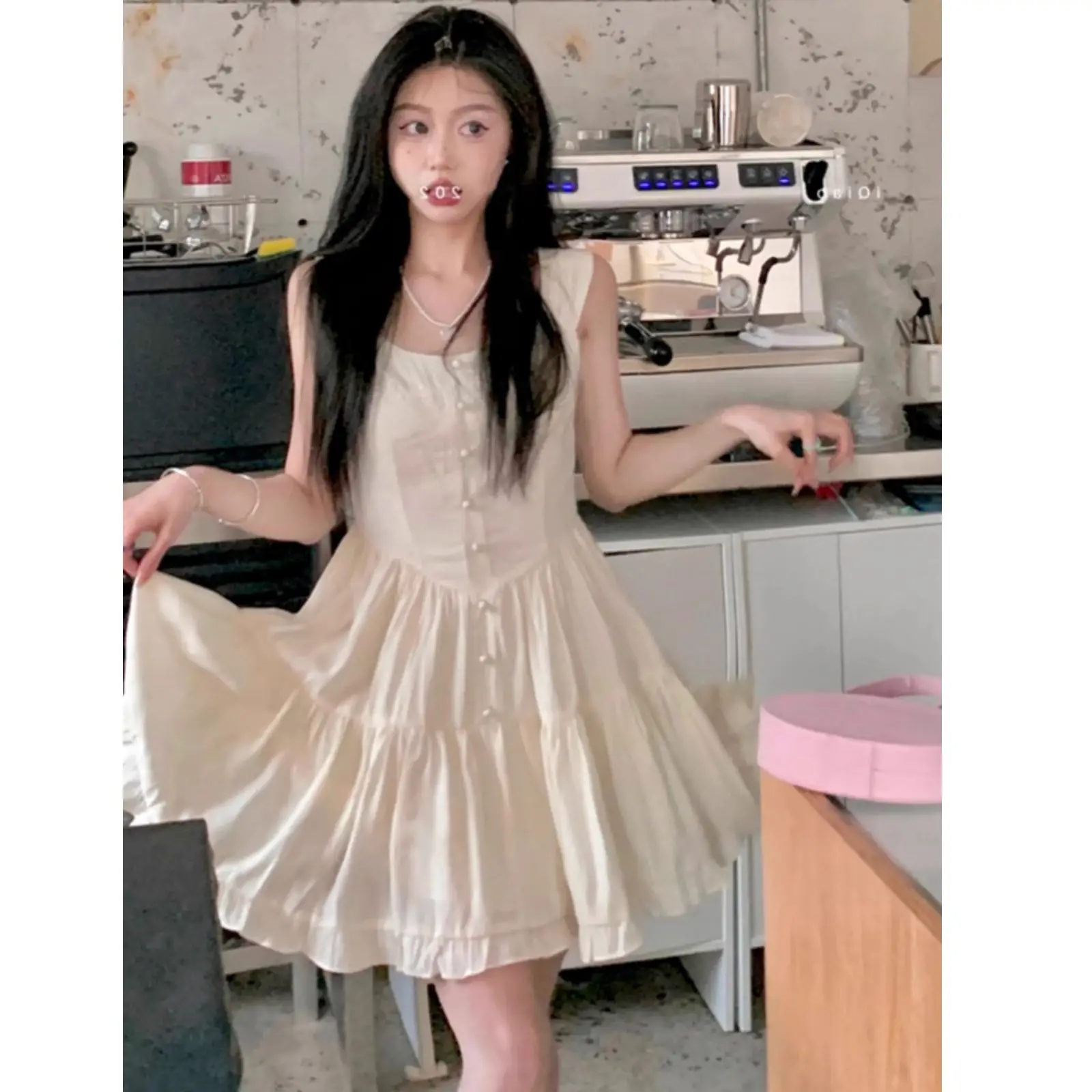 Dresses Sleeveless Womens Wedding Civil Spring Chiffon Dots Polka Dot Circle Graphic Printed Printing Neon Colorful Ditsy Simple