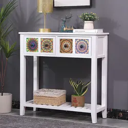 Mesa de consola de cajón de madera para sala de estar americana, entrada del Hogar, gabinete decorativo lateral largo y estrecho, muebles de interior