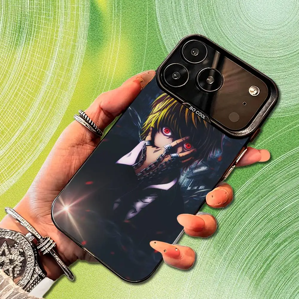 H-Hunter X Hunter K-Kurapika Funda de teléfono para iPhone 14,17,13,12,11,16,15,Mini,Pro,SE,XS,MAX,Funda de silicona negra mate