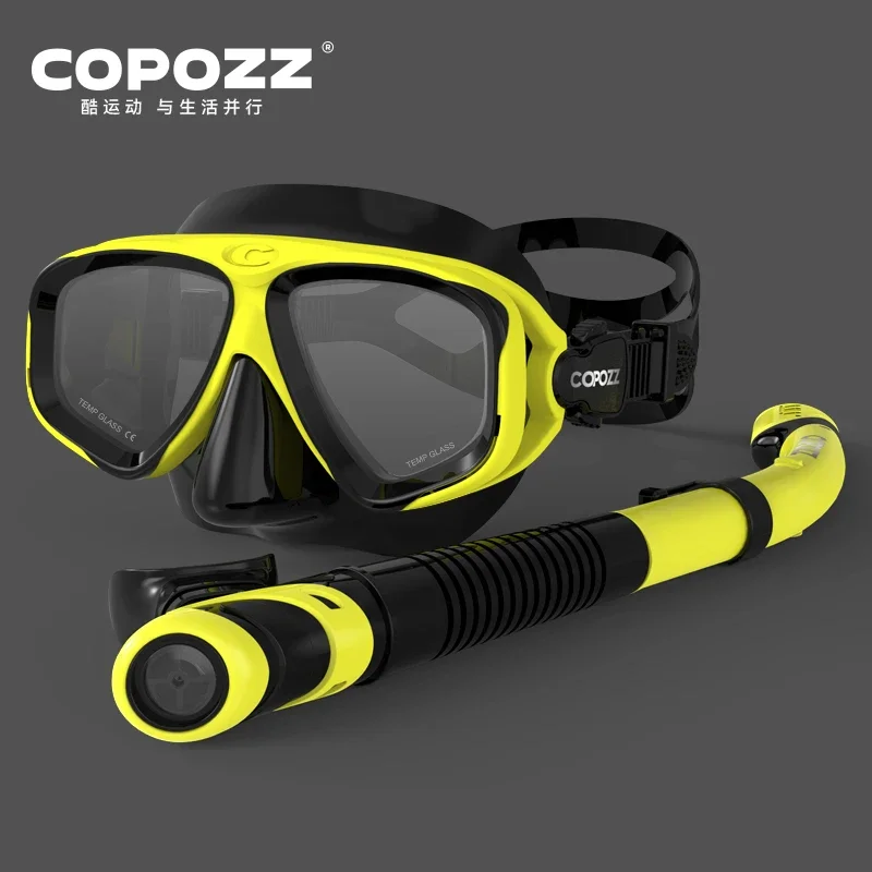 

COPOZZ Professional Diving Scuba Mask No Fogging Snorkeling Scuba Dive Glasses Seal Diving Tempered Glass Mask Goggles Men Women