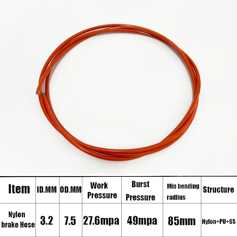 1M 2M 3M 5M 8M 10MGrangeMotorcycle Braided Stainless Steel Gasoline Hose Hydraulic Fuel Hose Clutch Hose Brake NylonMaterial AN3