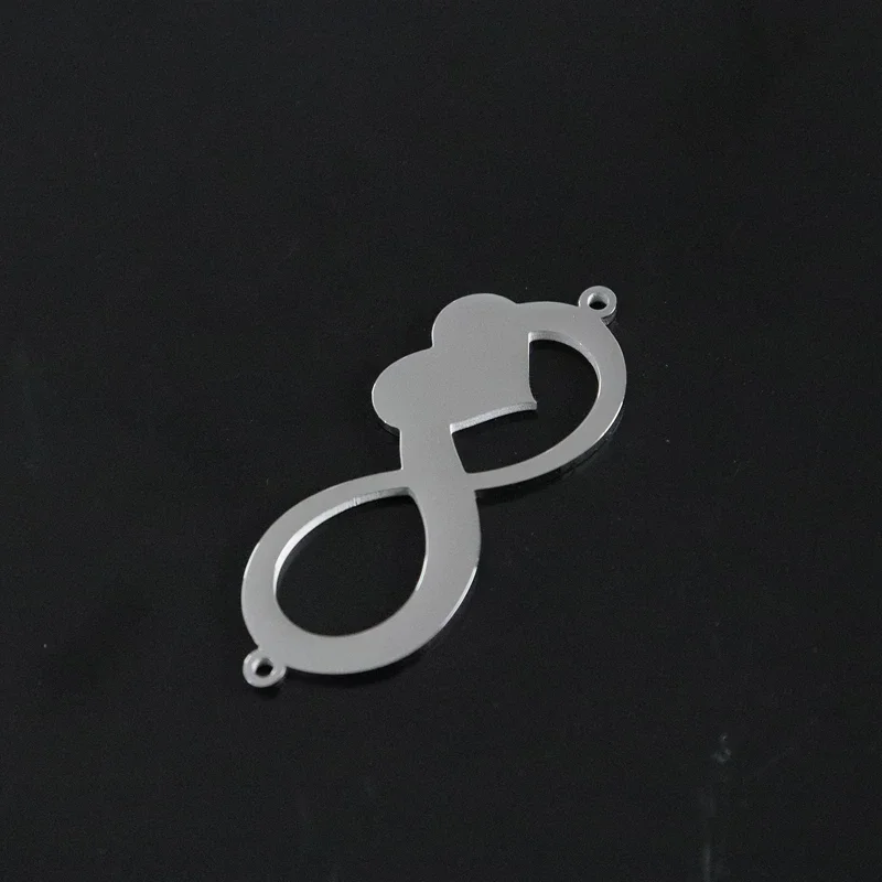 20pcs/lot Infinite Love Charms 304 Stainless Steel Pendants Infinity Figure Rotation Eight DIY Jewelry Making Supplies Necklace