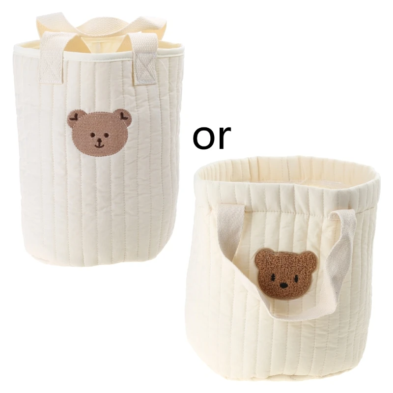 Baby Diaper Caddys Bear Storage Basket with Handle Diaper for Nursery Baby Shower Boys Bag Cotton Basket