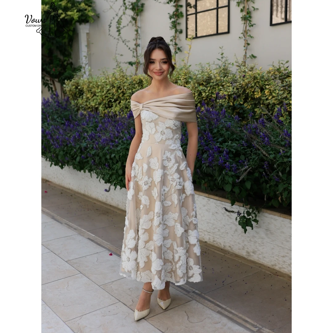 

Vows Line A Evening Dresses 2025 Woman Card Shoulder Dinner Dresses Luxury Women's Elegant Party Dress Custom Made Ballgown Prom