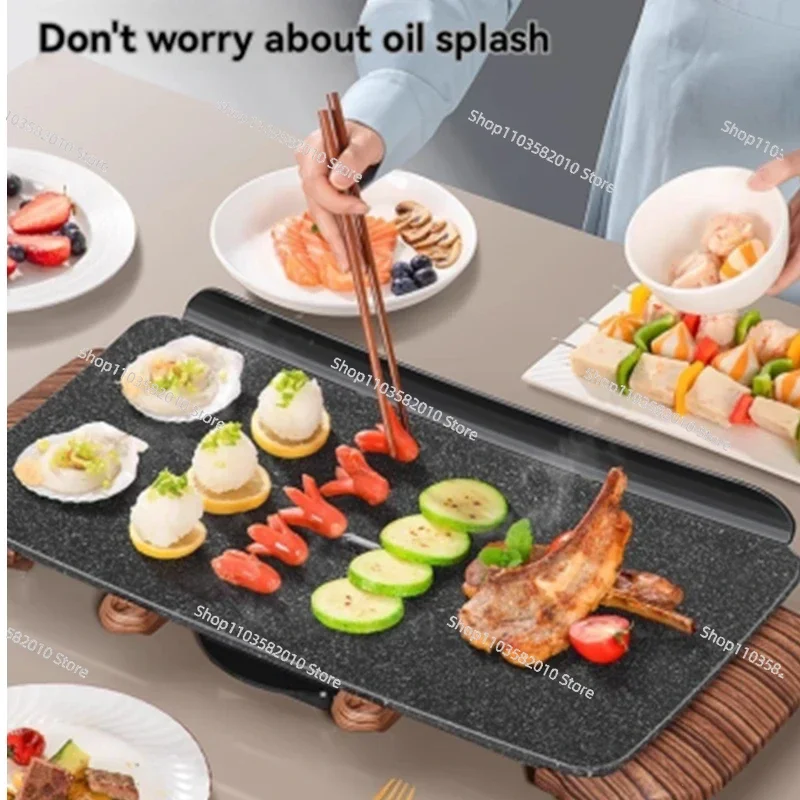 Barbecue Pan Electric Grill Grill Home Korean Iron Plate Barbecue Meat Skillet Smokeless Ceramic Skewer Grill Pan