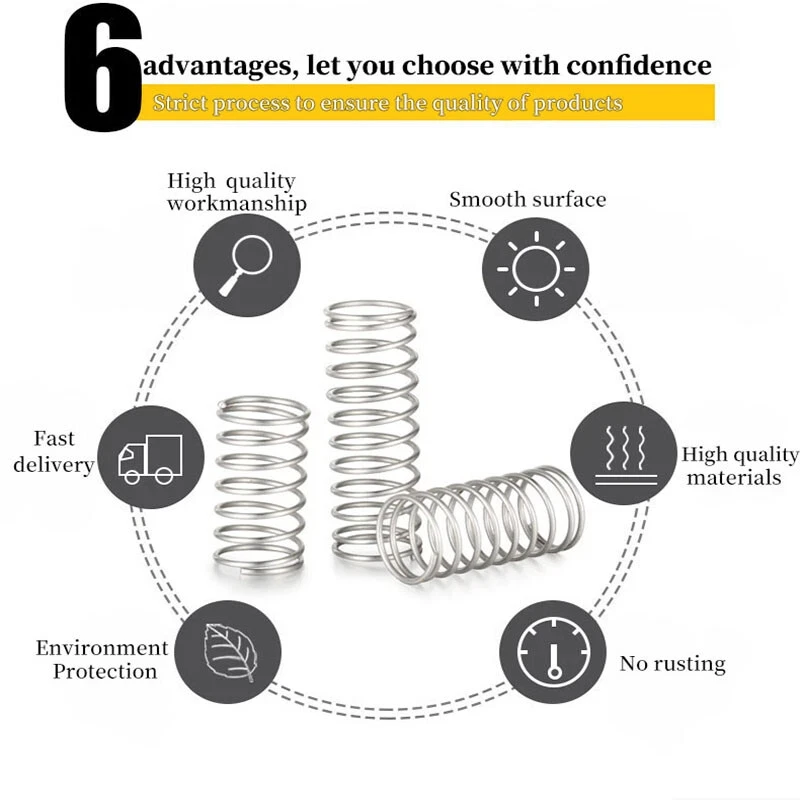 10 قطعة سلك الربيع ضغط ضياء 0.9 مللي متر الربيع الصلب مايكرو ضغط صغير الربيع القطر الخارجي 5 مللي متر ~ 20 مللي متر طول 10 مللي متر ~ 45 مللي متر #6