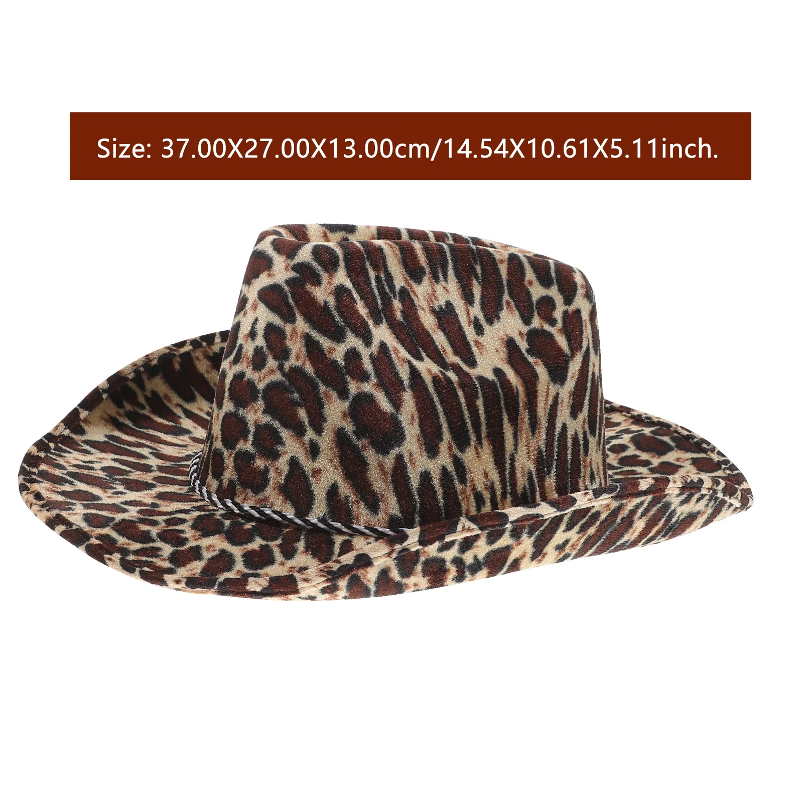 Denim Cowboy Hat Western Decorative Party Sun Visor Prop Leopard for Stage Performance