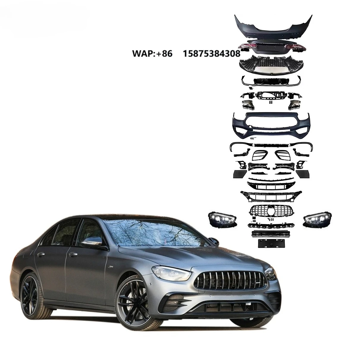 Auto Modification Conversion Body Kit for E-Class W213 2018-2020 Upgrade to 2021 E63S Car Bumper Assembly