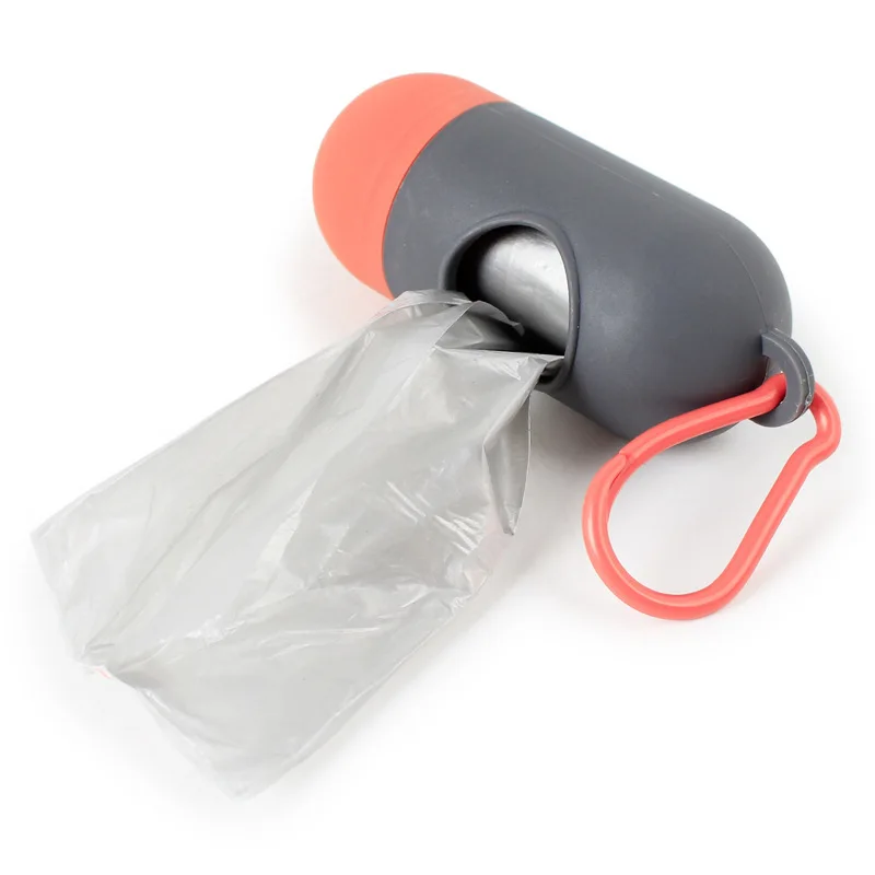 Portable Pet Waste Bag Dispenser Pill Shape Bullet-Shaped Garbage Box Cats Dogs Poop Extractive Clean-up Bags Outside Walking