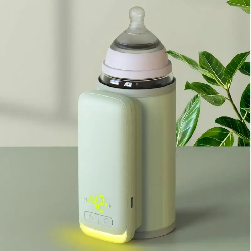 

Portable Baby Bottle Warmer 6Heat Level with LCD Screen Breast Milk Warmer Accurate Temperature Control USB Bottle for Travel