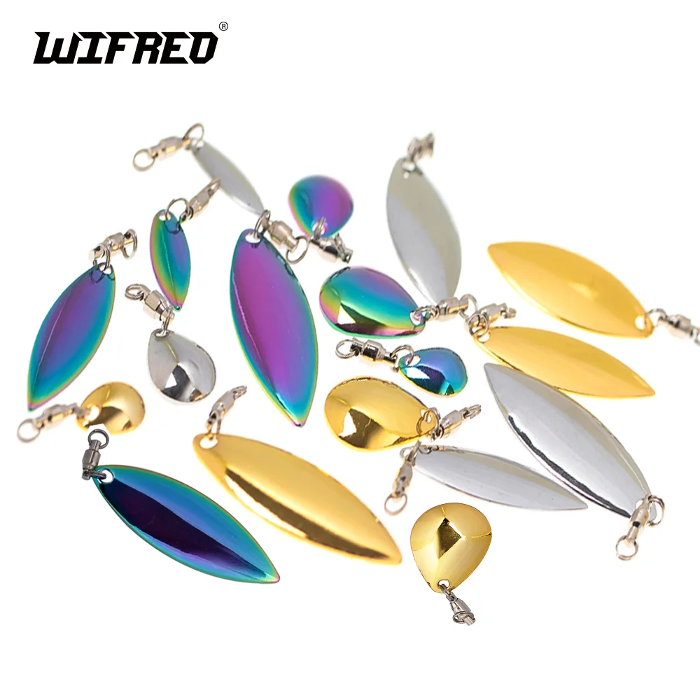 Wifreo Spinner Blades Reflective Noisy Spoon Fishing Willow Spinner Metal Spoons Fishing Lures Accessories For VIB Jigs Minnow