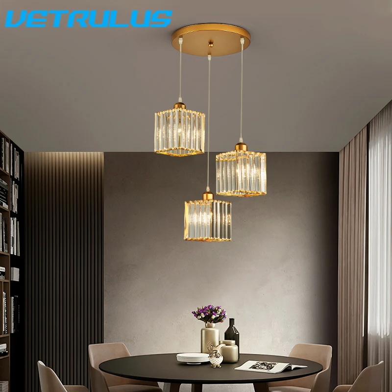 

Modern Pendant Light Indoor K9 Led E27 Crystal Chandelier Luxury Ceiling Lamp Bedroom Living Room Dining Room Lustre Fixture