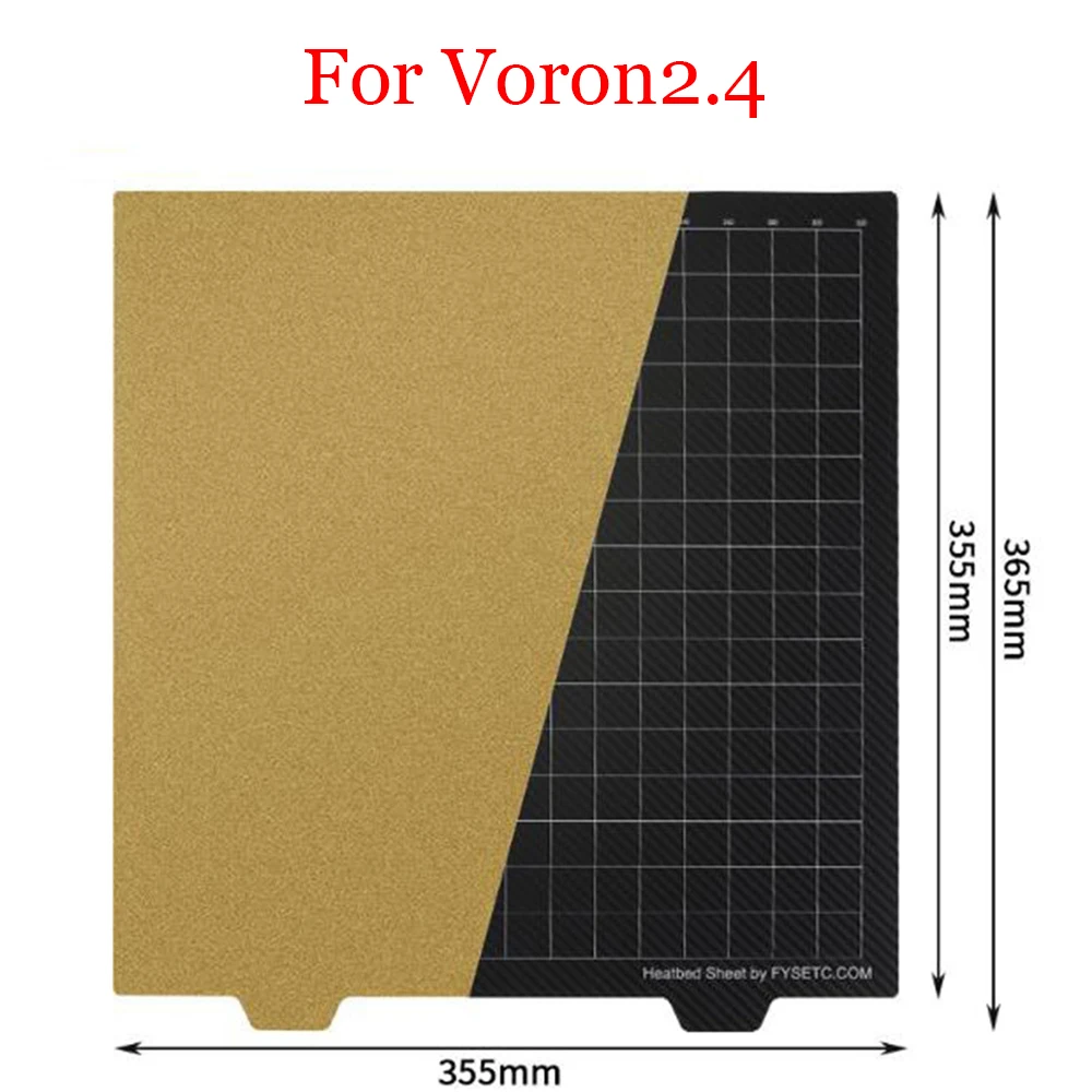 

For Voron2.4 3D Printer Hot Bed Steel Plate - 355×355mm Flat Durable Platform 3D Printer Accessory