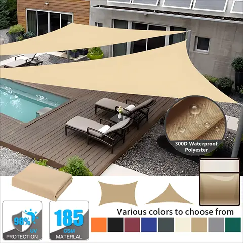 Triangle Sun Shade Sail Canopy UV Block Sunshade Sails Sunscreen for Outdoor Patio Garden Backyard Awning Sunsail with Free Rope