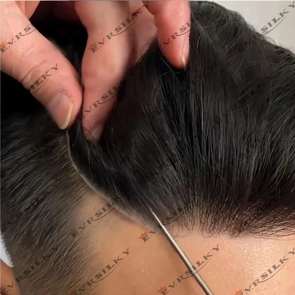 

Super Durable Natural Hairline Toupee for Afro Man Thin Skin Pu Brown Grey 1B80 1B65 Brown Human Hair Wigs Capillary Prosthesis