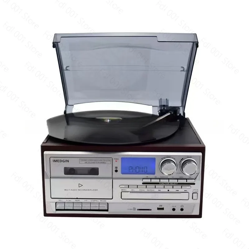 Retro Vinyl Record Player Vintage Storage Tape Machine Radio Desktop Multifunctional Bluetooth Speaker