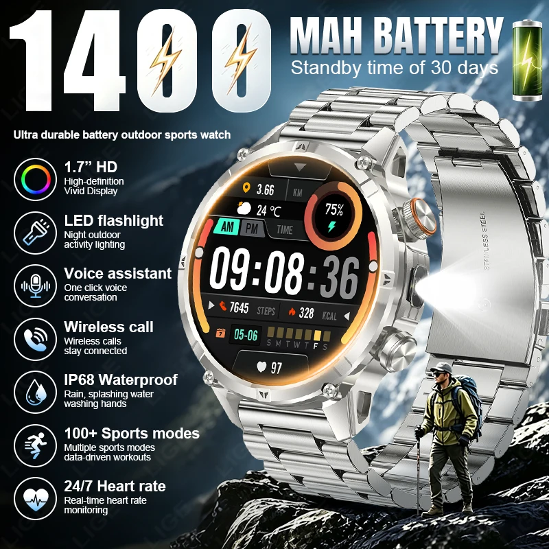 Outdoor Sport Day - Montre intelligente LIGE avec batterie de