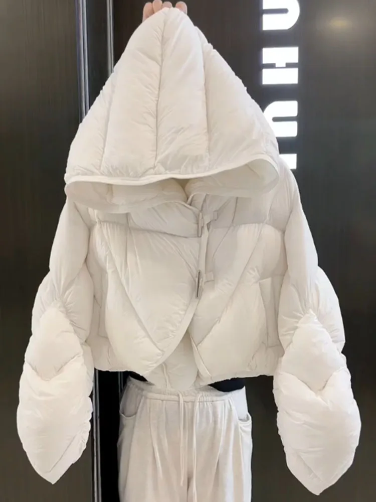 Sli White Ort Damen Daunenjacke 2025, Winter, neues Design, erschwinglich, warm, gemütlich, Polyesterfaser, weiße Du-Daunenfüllung