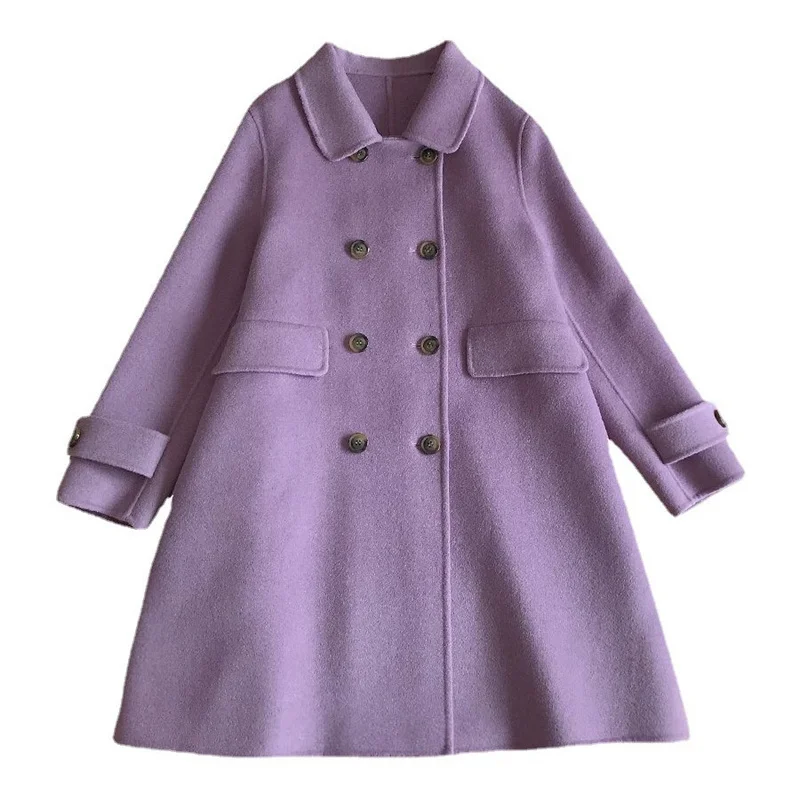 High quality Women Woolen Coat Autumn Winter 2025 New Korean Loose Double-Sided Cashmere Wool Coat Female Overcoat  Outerwear