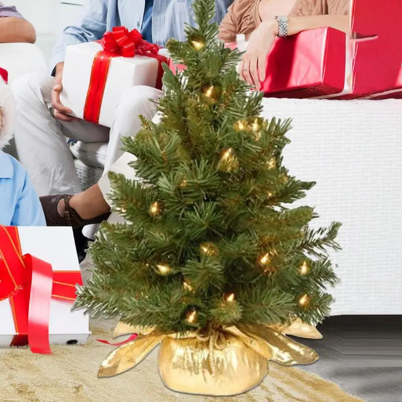 Christmas Trees Prelighted Artificial Pine Tree 60cm Realistic Pre-lit Christmas Tree With Warm White LED Lights Christmas