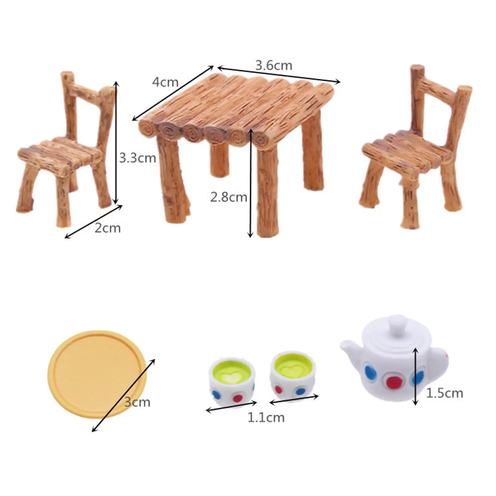 Juego de mesa y silla de casa de muñecas para niños, juegos de simulación para escena DIY