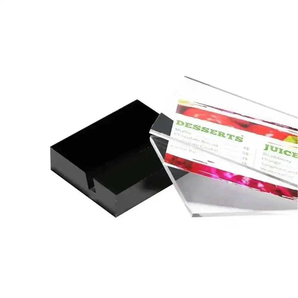 5pcs 90*60mm Acrylic Sign Holder Display Stand Slant Back Desk Sign Holder Frame Label Display Desk Sign Stand Holder