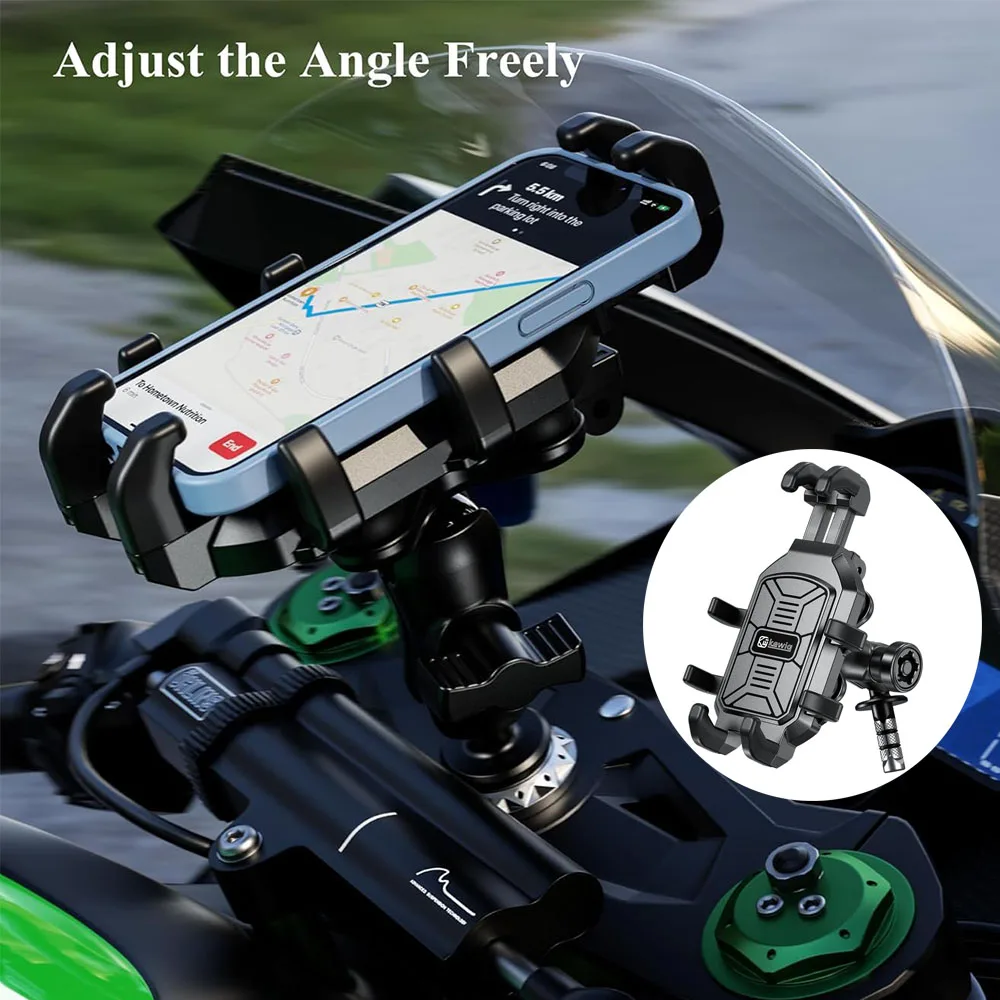 

Motorcycle Fork Stem Phone Mount Vibration Dampener Motorcycle Phone Holder Fit Stem 12mm-25.4mm in Diameter for 5.4''-7.2''