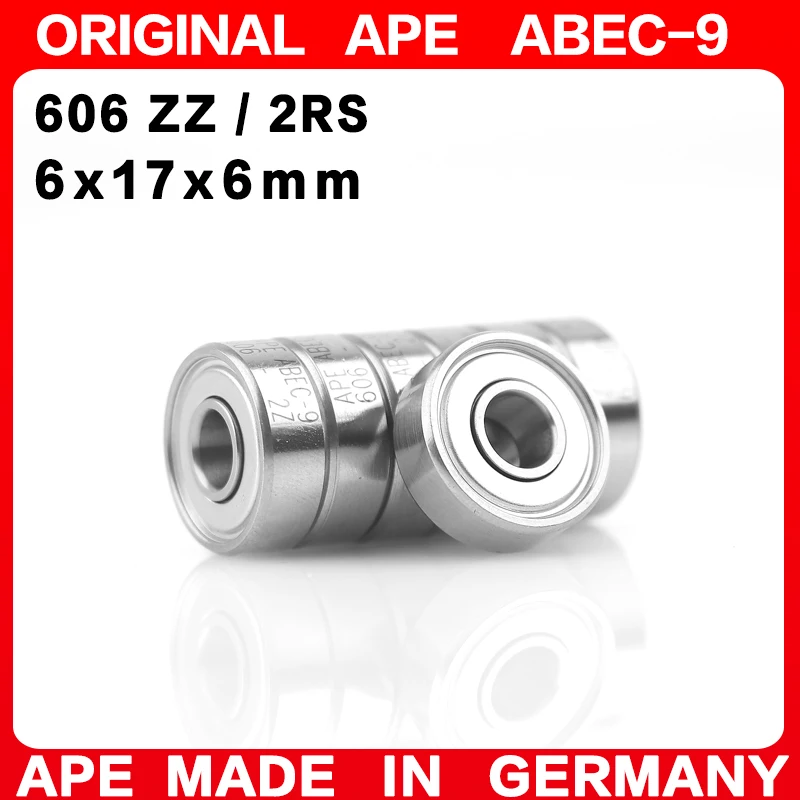 10-200PCS Germany ABEC-9 Bearing 606 ZZ 2RS 6x17x6 mm 606-2RS 606ZZ Z  RS LB LU - 2Z Miniature Precision Ball Bearings