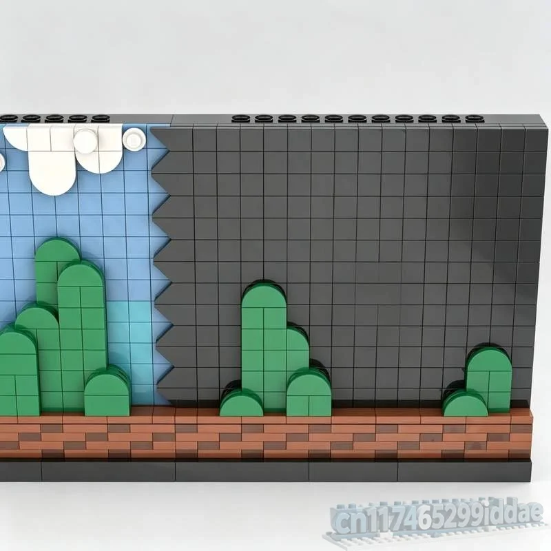 4559PCS Retro Game Classic Horizontal Level Pixel Mosaic Scene Frame Custom Building Blocks Assembly Educational Birthday Gift