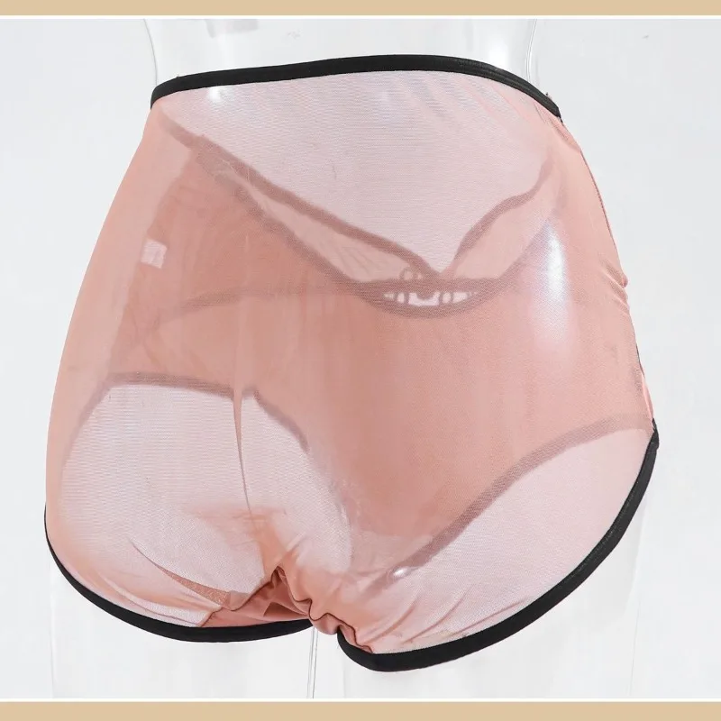 Ropa interior de encaje Sexy para mujer, malla transparente, sin costuras, transpirable, talla grande, estilo europeo americano, calzoncillos personalizados de lujo