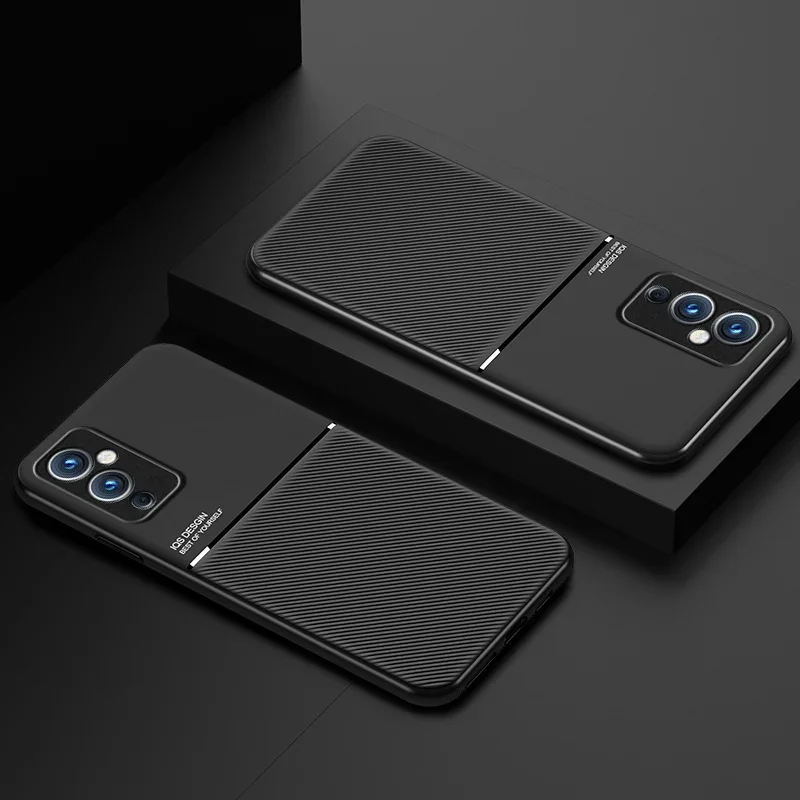 PU lederen magnetische hoes voor Oneplus 9 Pro siliconen frame schokbestendige beschermende telefoonhoes