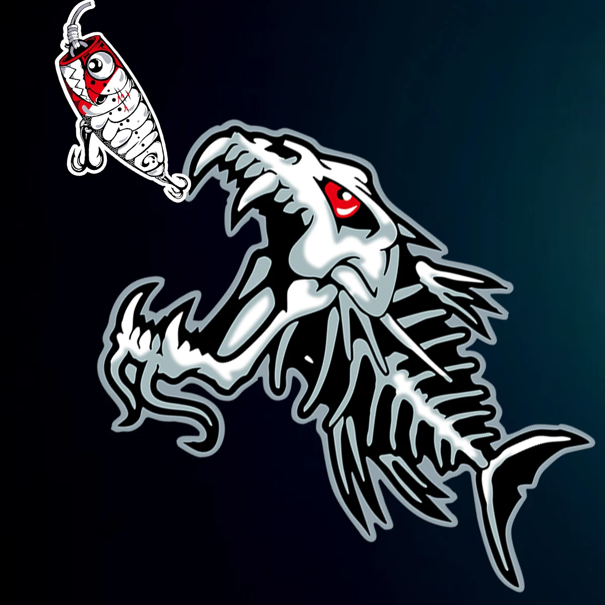 Fisherman's strange fish sticker suitable for motorcycle car scooters helmets bicycles motorcycle trunk computers refrigerators.
