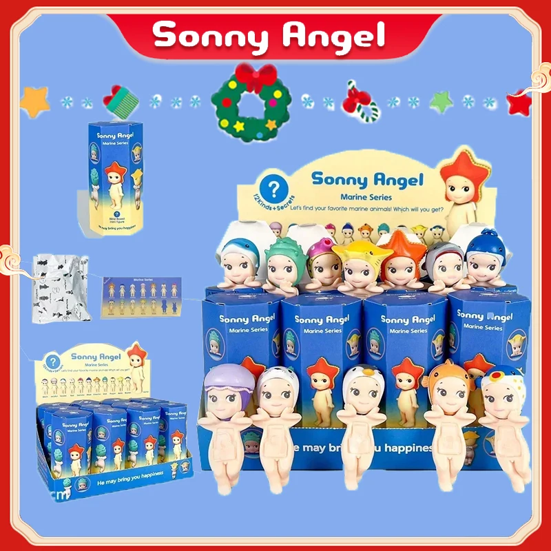 12pcs Sonny Angel Blind Box Motherland Edition Marine Series Collection Anime Figure Ornament Doll Fans Kid Christmas Gifts Toy