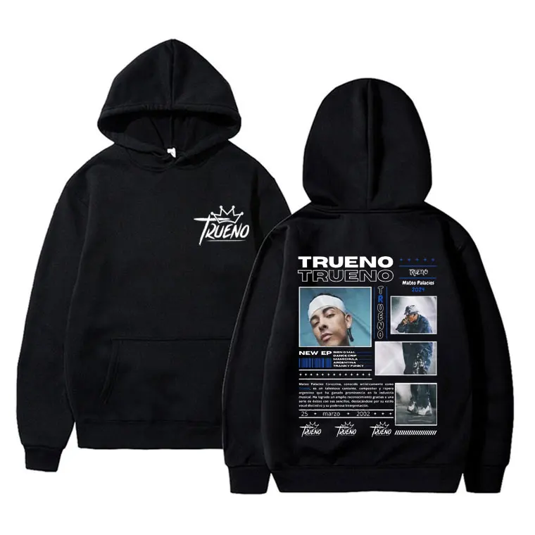 Rapper Trueno Mateo Palacios 2024 Print Hoodie Male Hip Hop Oversized Streetwear Men Women Fashion Casual Fleece Cotton Hoodies