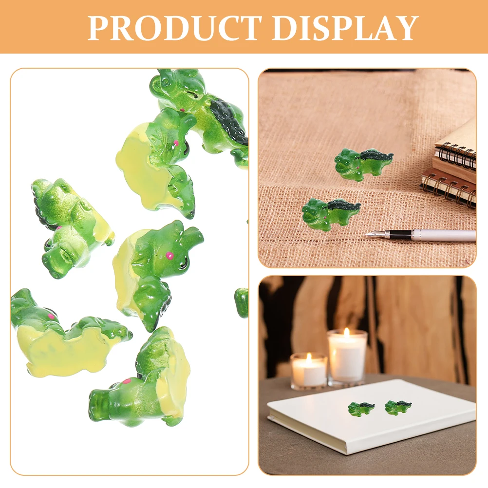 

8Pcs Small Crocodile Resin Decorations Miniature Animal Ornaments Home Office Garden Micro Landscape Bonsai Decor