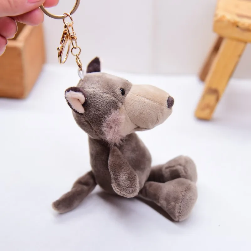 Lovely Gray Wolf Cute Small Pendant Emulational Wild Animal Soft Stuffed Doll Plush Toy Girl Boy Birthday Christmas Gift 1pc