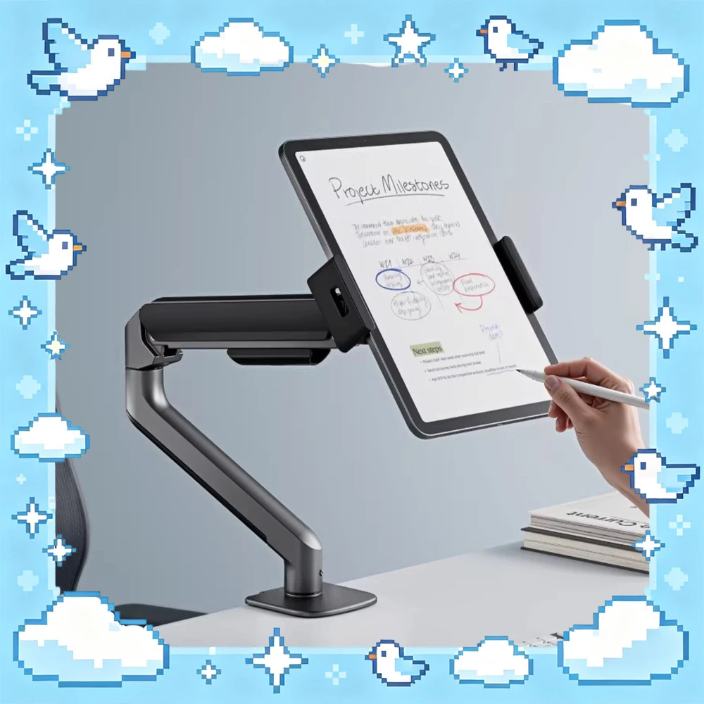 Brateck P200 Flat Support High Precision Spring Flat Desktop Support Reserved Charging Position Pitch Up And Down For Gifts