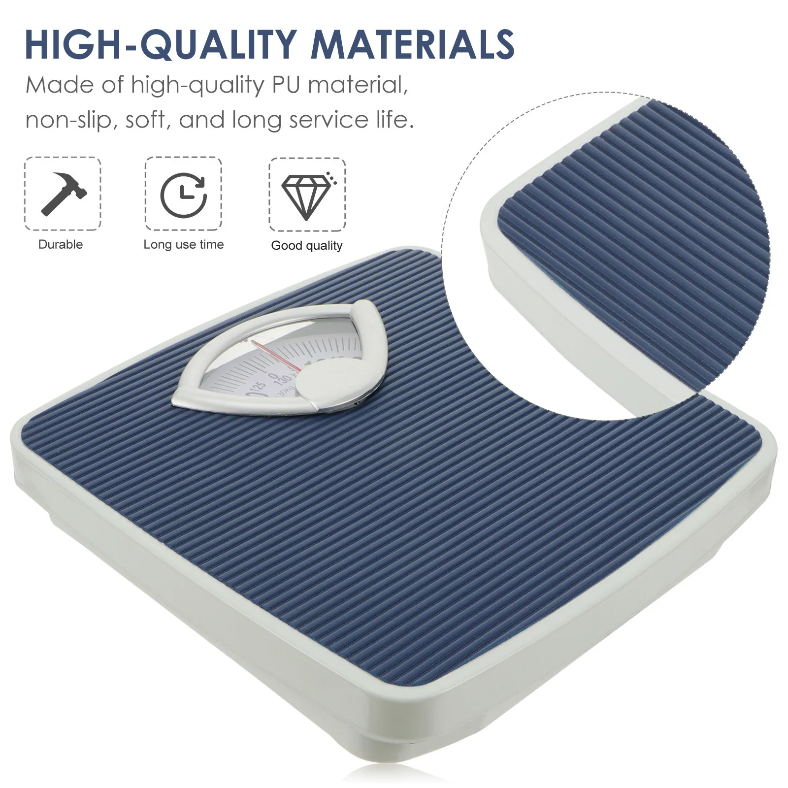 Extra-Large Dial Bathroom Scale High-Precision Mechanical Body Weight Scale for Home Bath Use Portable Elegant Design Anti-Slip