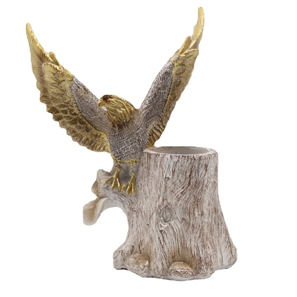 Eagle Stump Pencil Pen Holder Organizer Eagle Resin Ornaments Statue Moderns Home Offices Figurine Decor Desktop B