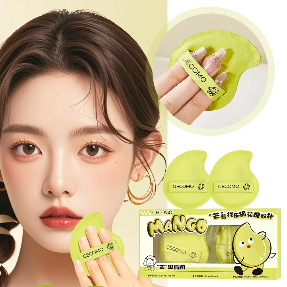 GECOMO 2 peças de pó de marshmallow em forma de manga, pedidos úmidos) esponja macia de dupla utilização e adequada para a pele seca (4 maquiagem S0X7