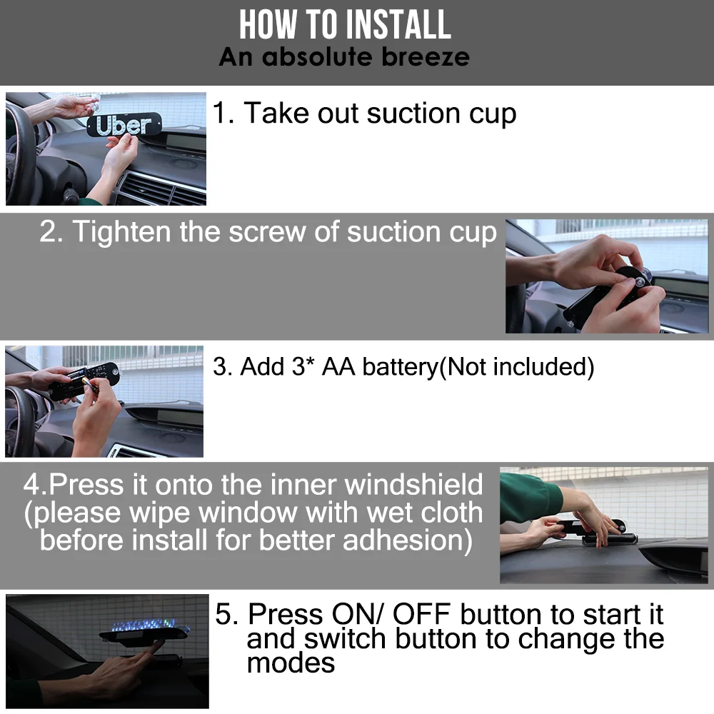 Christmas Atmosphere Light for UBER Cars LED Sign Light Colorful UBER Logo Light Halloween LED Atmosphere Lamp Warning Lamp RGB